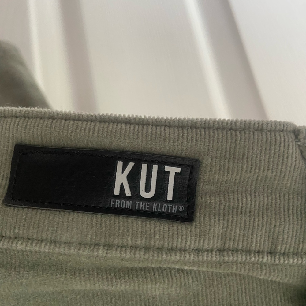 Kut from the Kloth Olive Corduroy Straight-Leg Pants - Picture 3 of 7
